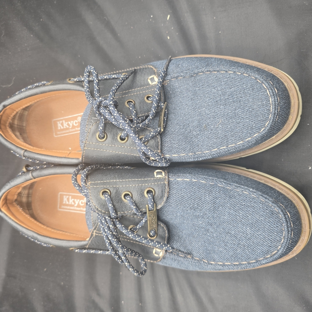 Blue and Brown Boat‎ Shoes with Classic Design